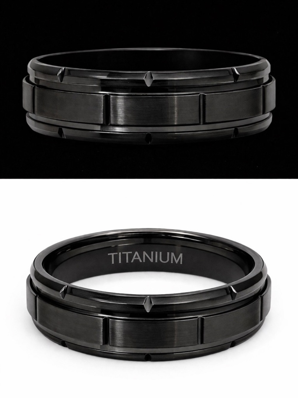 Black Tungsten Matte Grooved Wedding Band Men’s Ring | NIB | Sizes 10 11